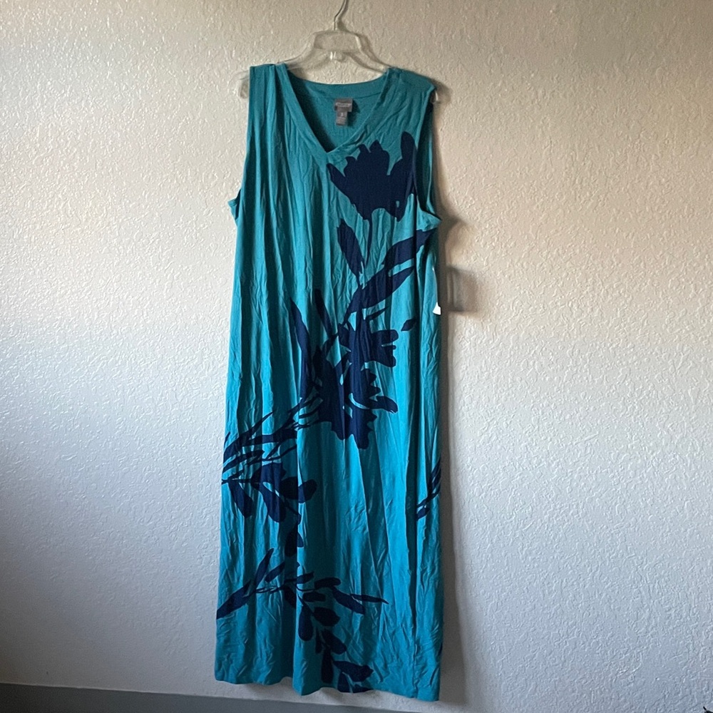 Chicos NWT Blue Floral Maxi Dress